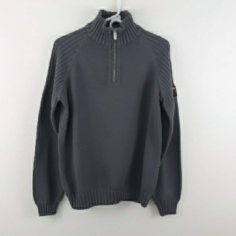 Fila Gray Zip Up Sweater with Ribbed Texture